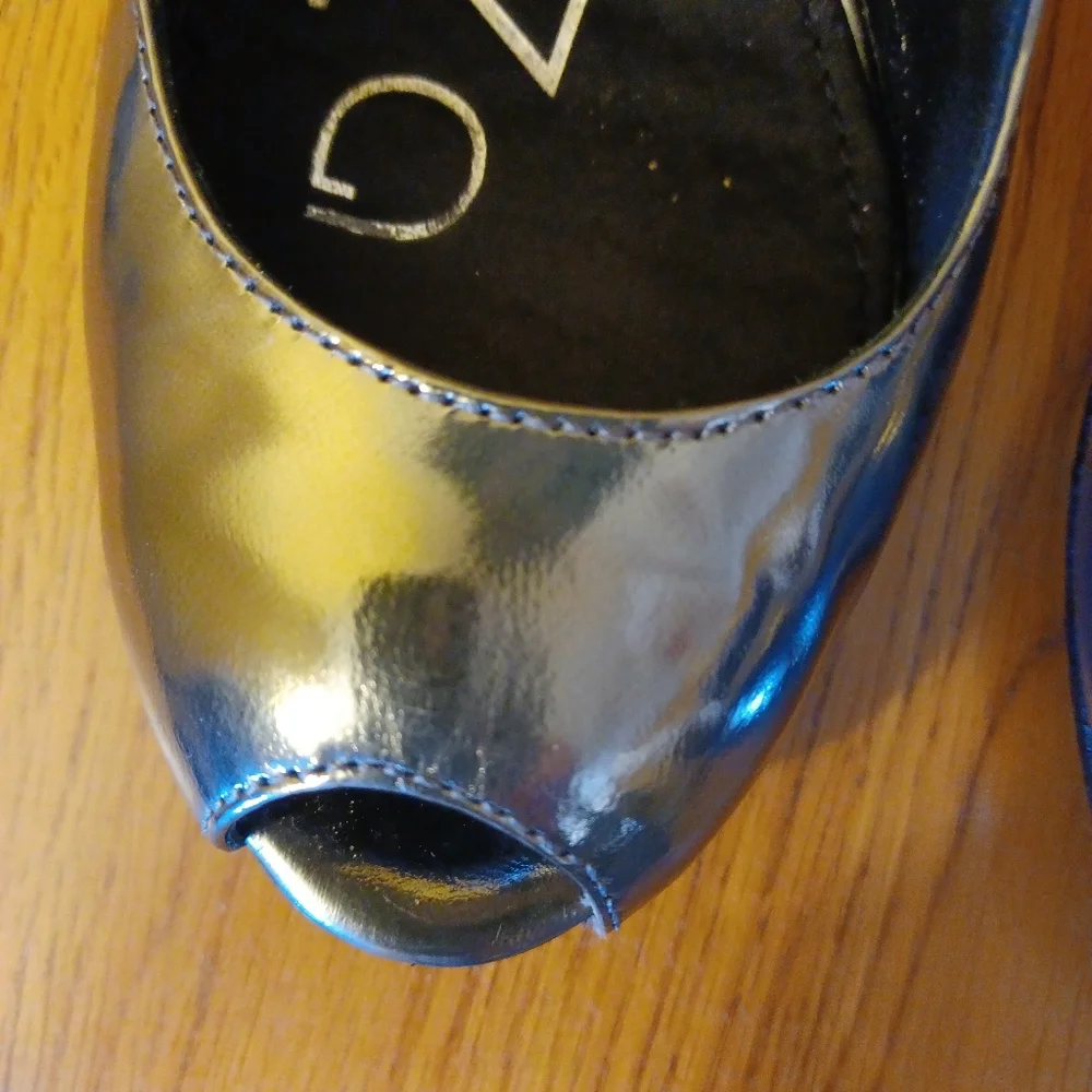 Apepazza silver/pewter open toed wedges - Picture 3 of 11